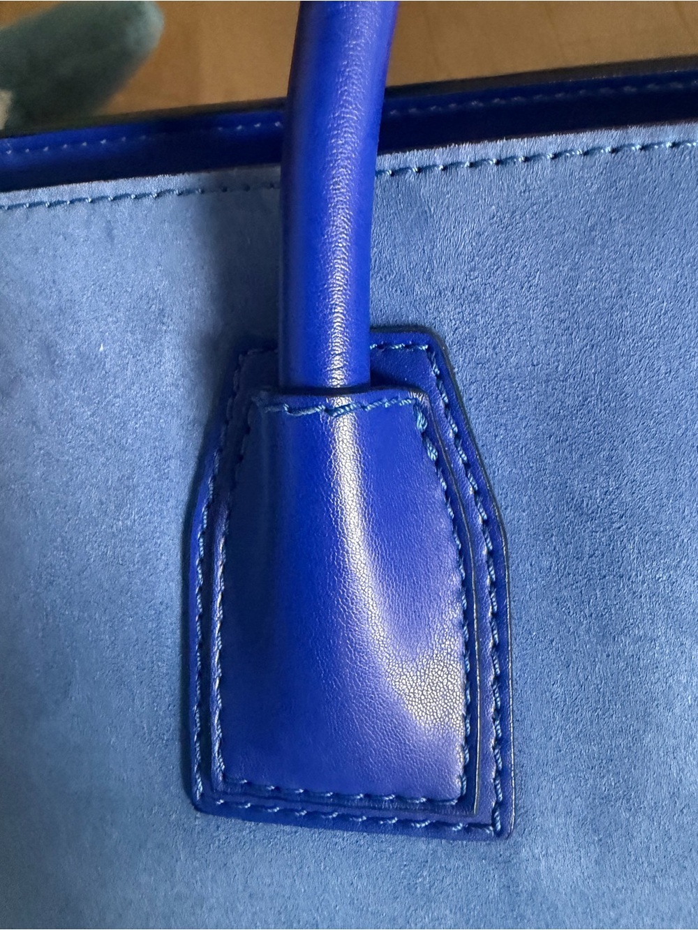 Stella McCartney Blue Faux Leather & Suede Cavendish Boston tote - Picture 7 of 14